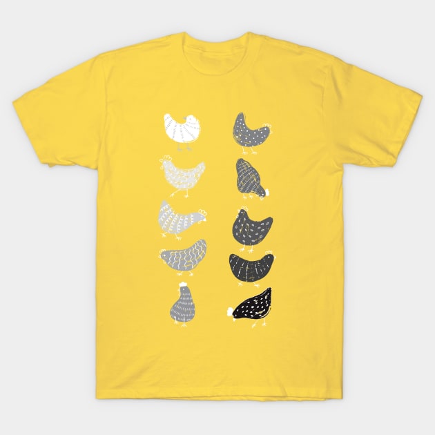 Chicken Themed Value Scale for Art Teacher Artist T-Shirt by August Design